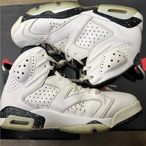 White and Black High-Top Sneakers